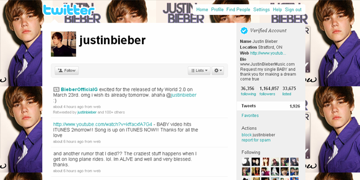 justin bieber twitter pictures for profile. Here is what Justin Bieber has
